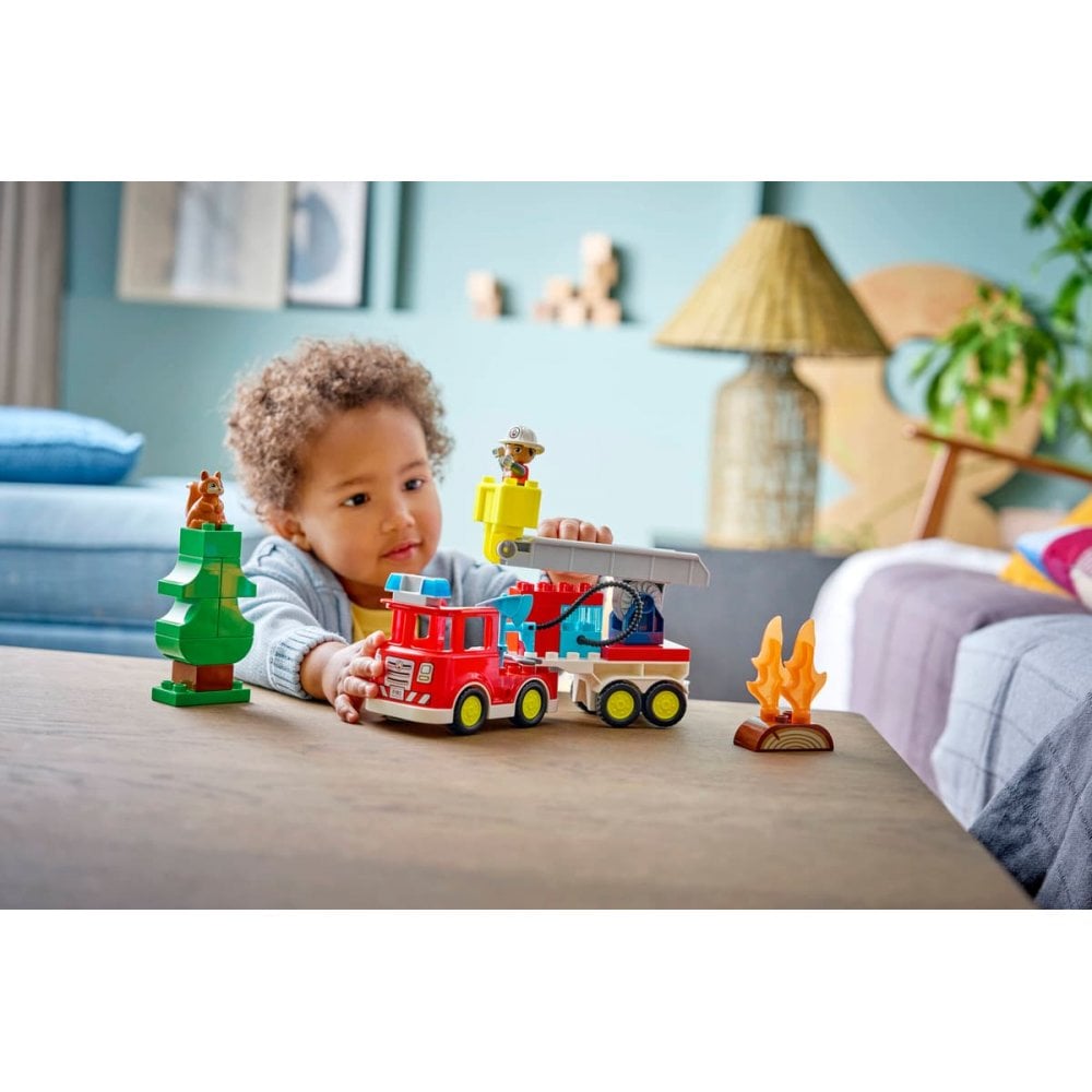 Fire Truck with Hose and Firefighter 10473