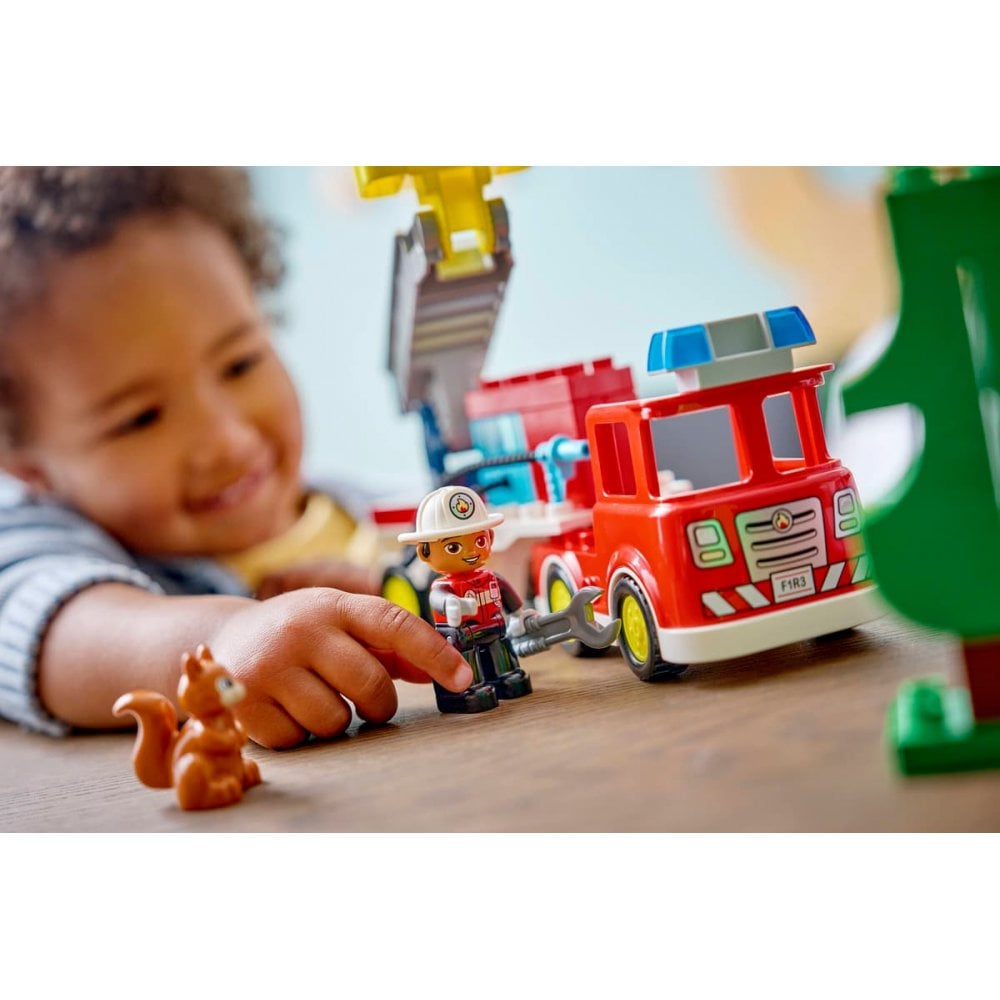 Fire Truck with Hose and Firefighter 10473