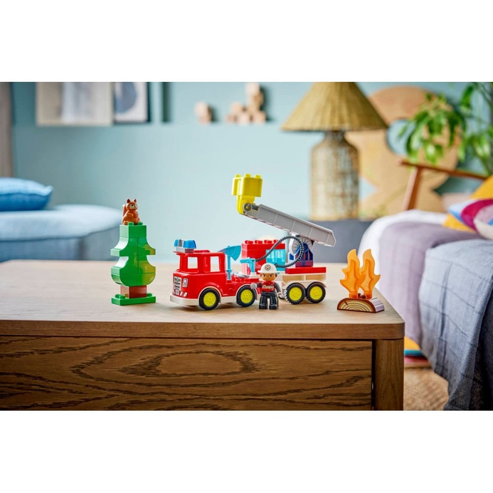 Fire Truck with Hose and Firefighter 10473