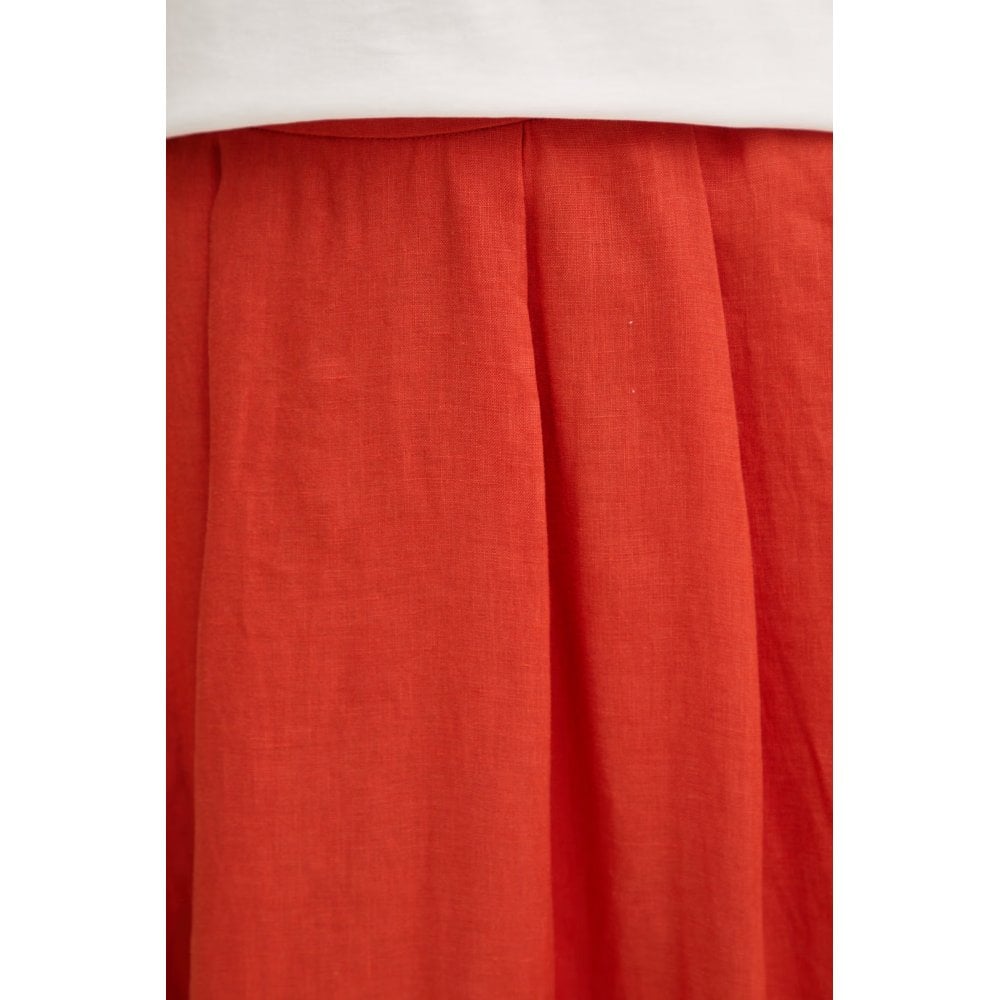 EMMBiada Flared Linen Midi Skirt