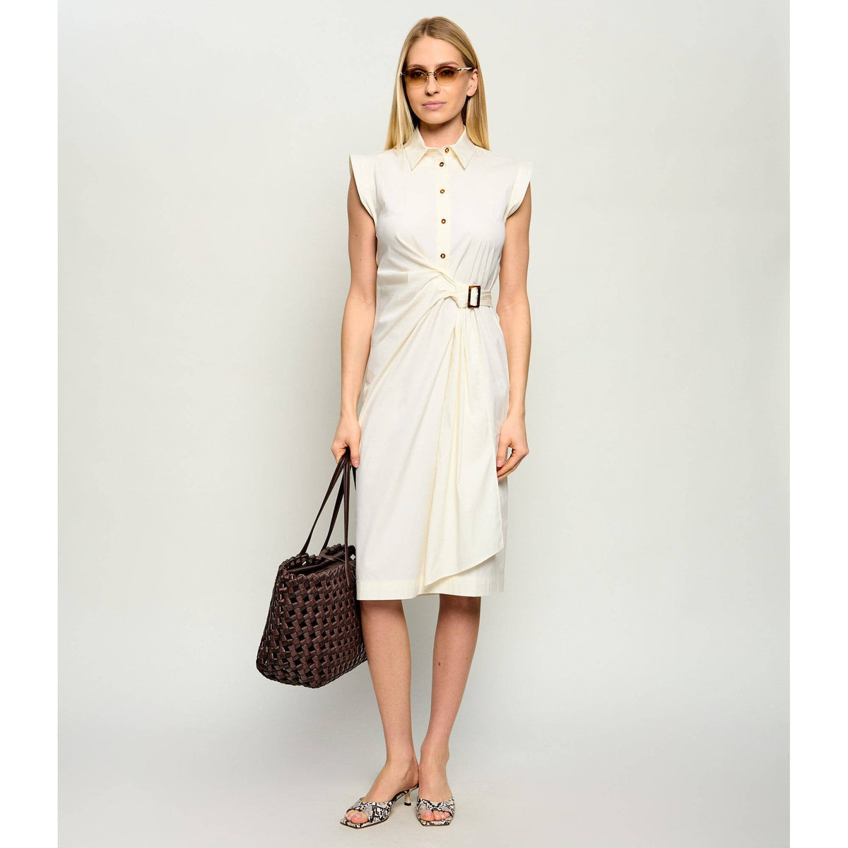 Gocce Buckle Shirt Dress