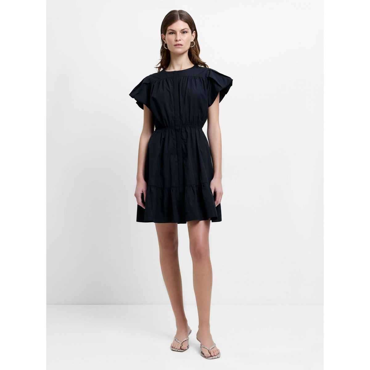 Era Poplin Flutter Sleeve Mini Dress