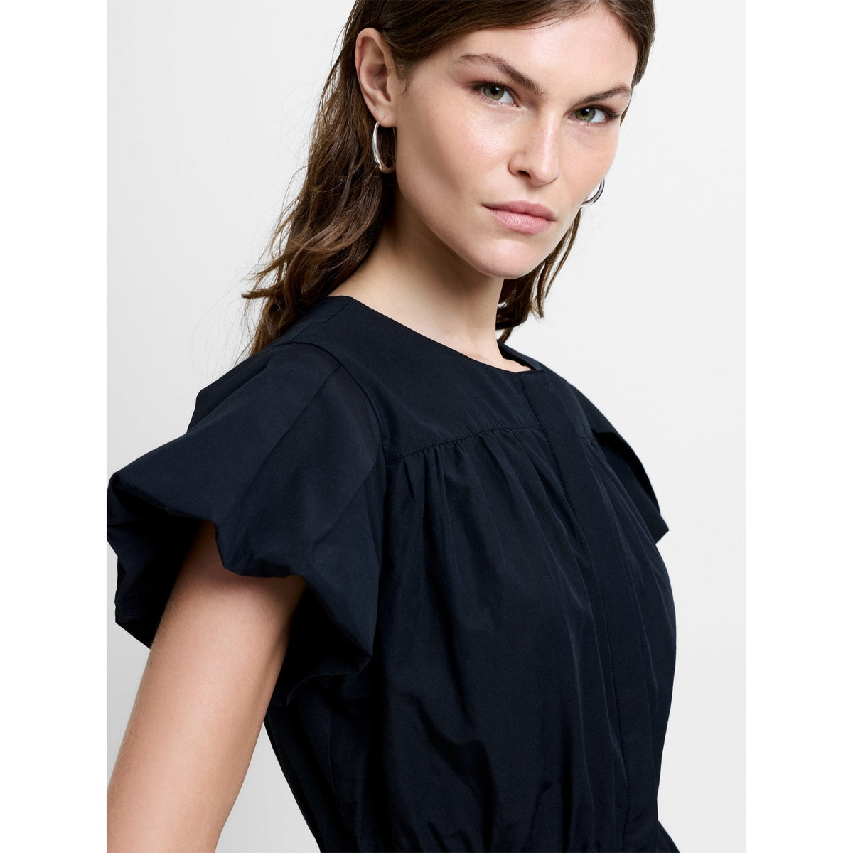 Era Poplin Flutter Sleeve Mini Dress