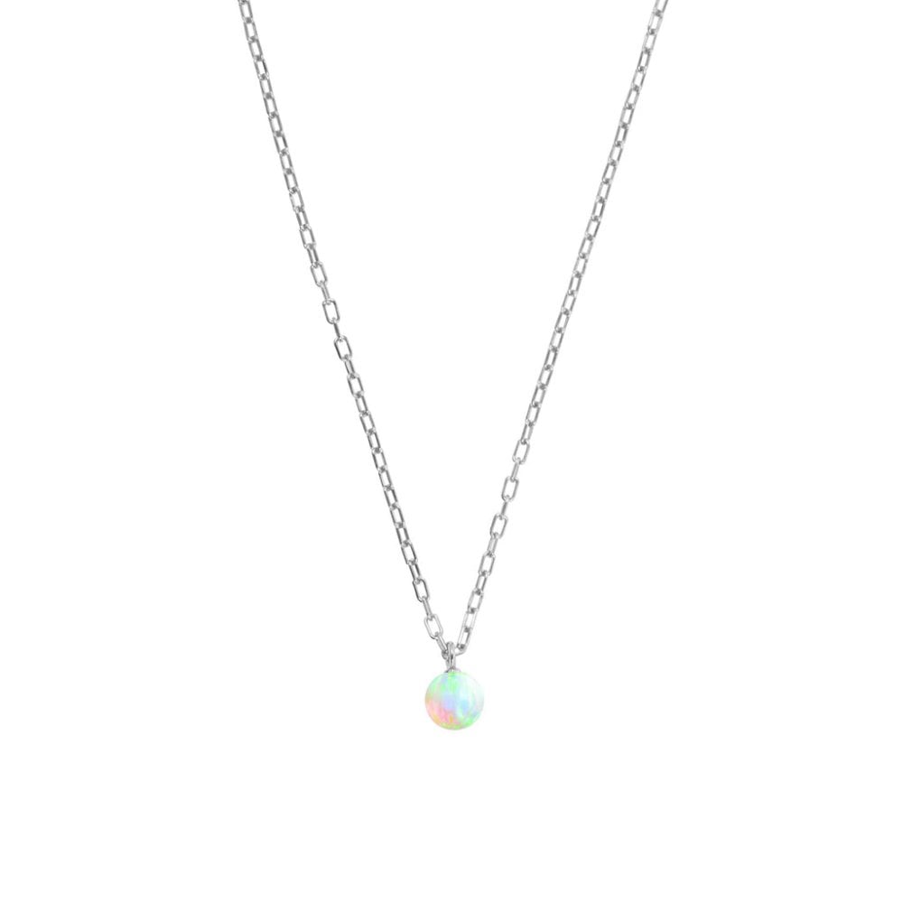 ORBIA Small Sea Opal 8mm Pendant - 925 Sterling Silver
