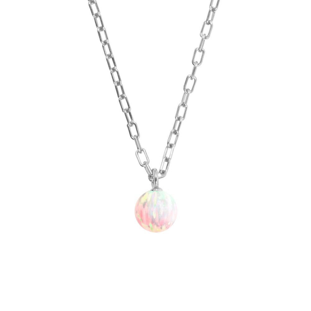 ORBIA Small Sun Opal 8mm Pendant - 925 Sterling Silver
