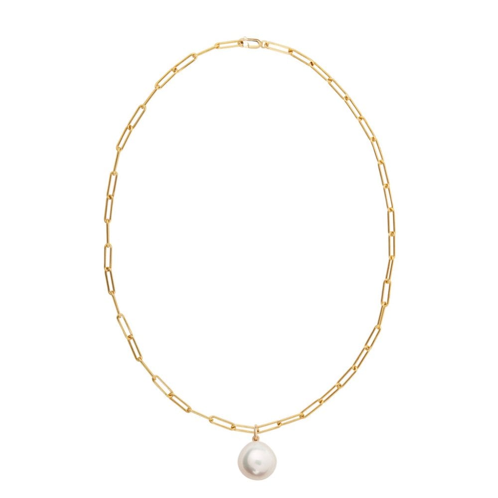 AETIA XXL Round Pearl Chain Necklace - 14ct Gold Filled