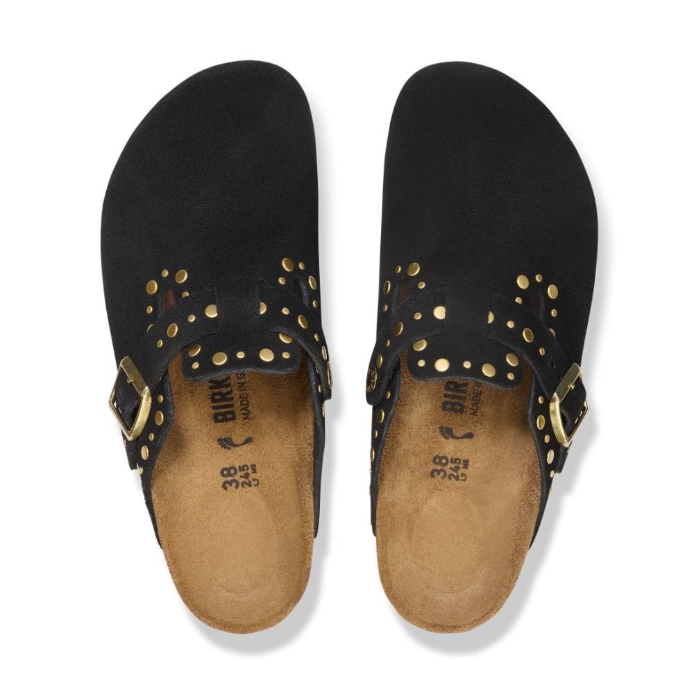 Boston Rivets Suede Leather Clogs W