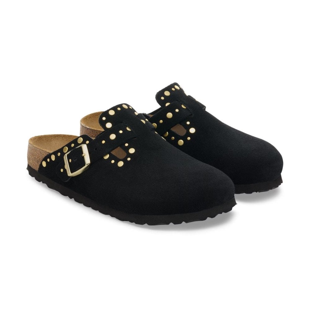 Boston Rivets Suede Leather Clogs W