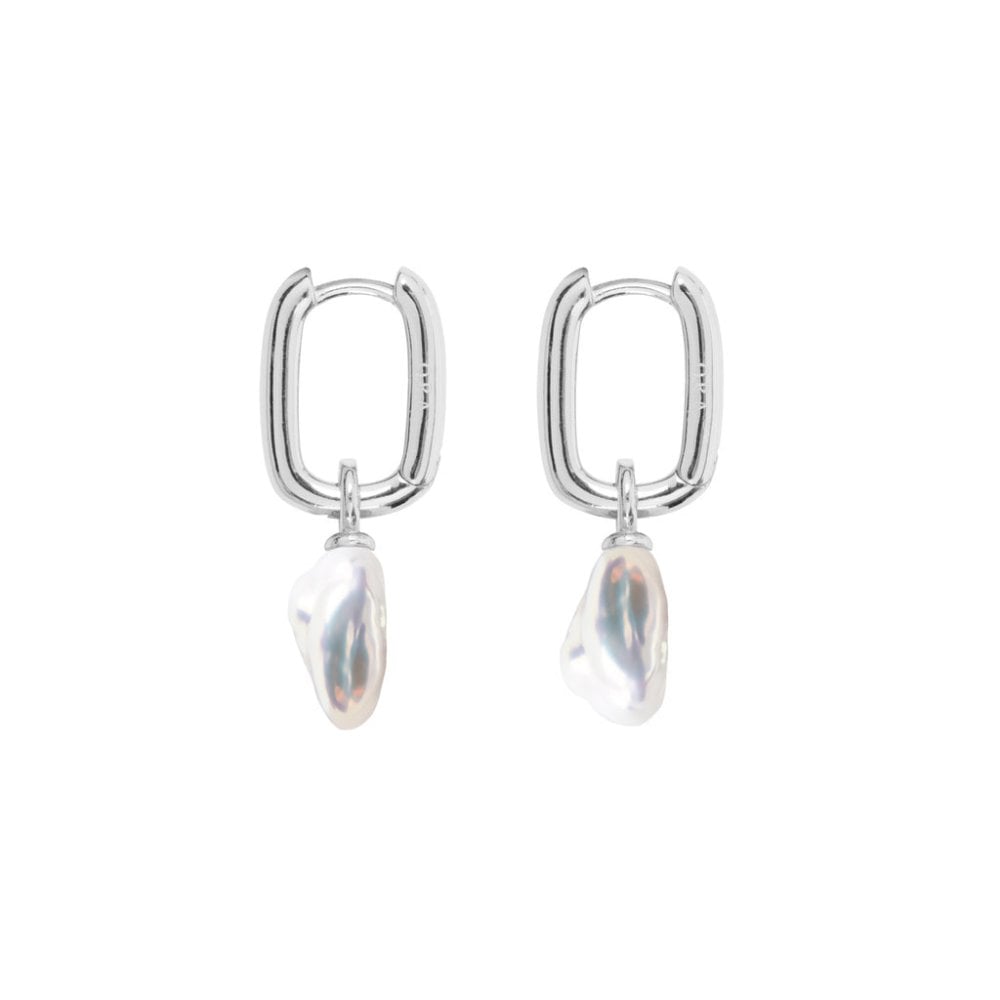 AETIA Keshi Pearl Hoop Earrings - 925 Sterling Silver