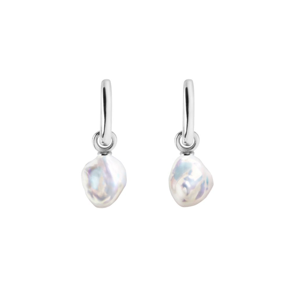 AETIA Keshi Pearl Hoop Earrings - 925 Sterling Silver