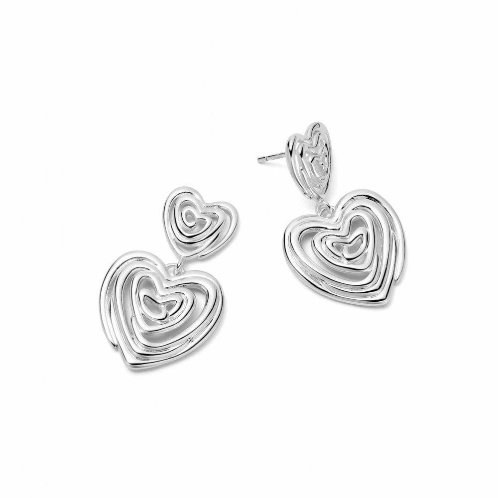 Double Drop Scribble Heart Earrings