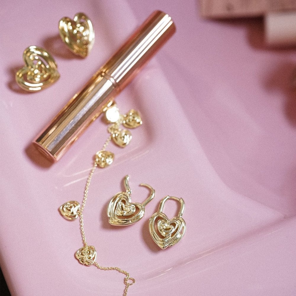 Scribble Heart Lock Earrings
