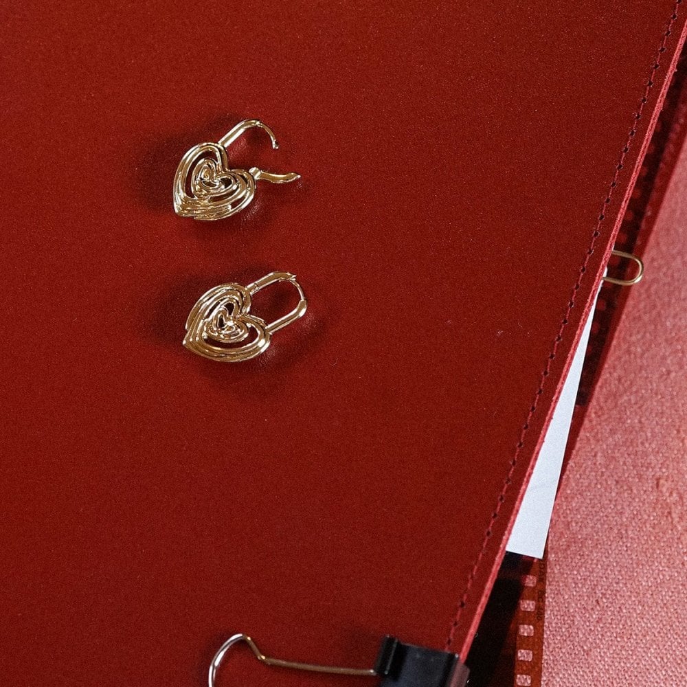 Scribble Heart Lock Earrings