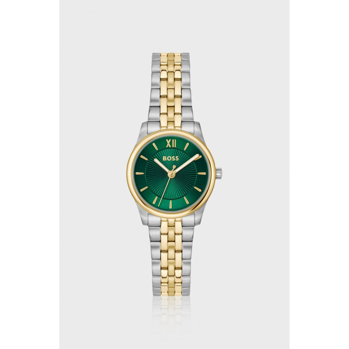 Graceful Mina Two-Tone Sunburst Pattern Dial Watch