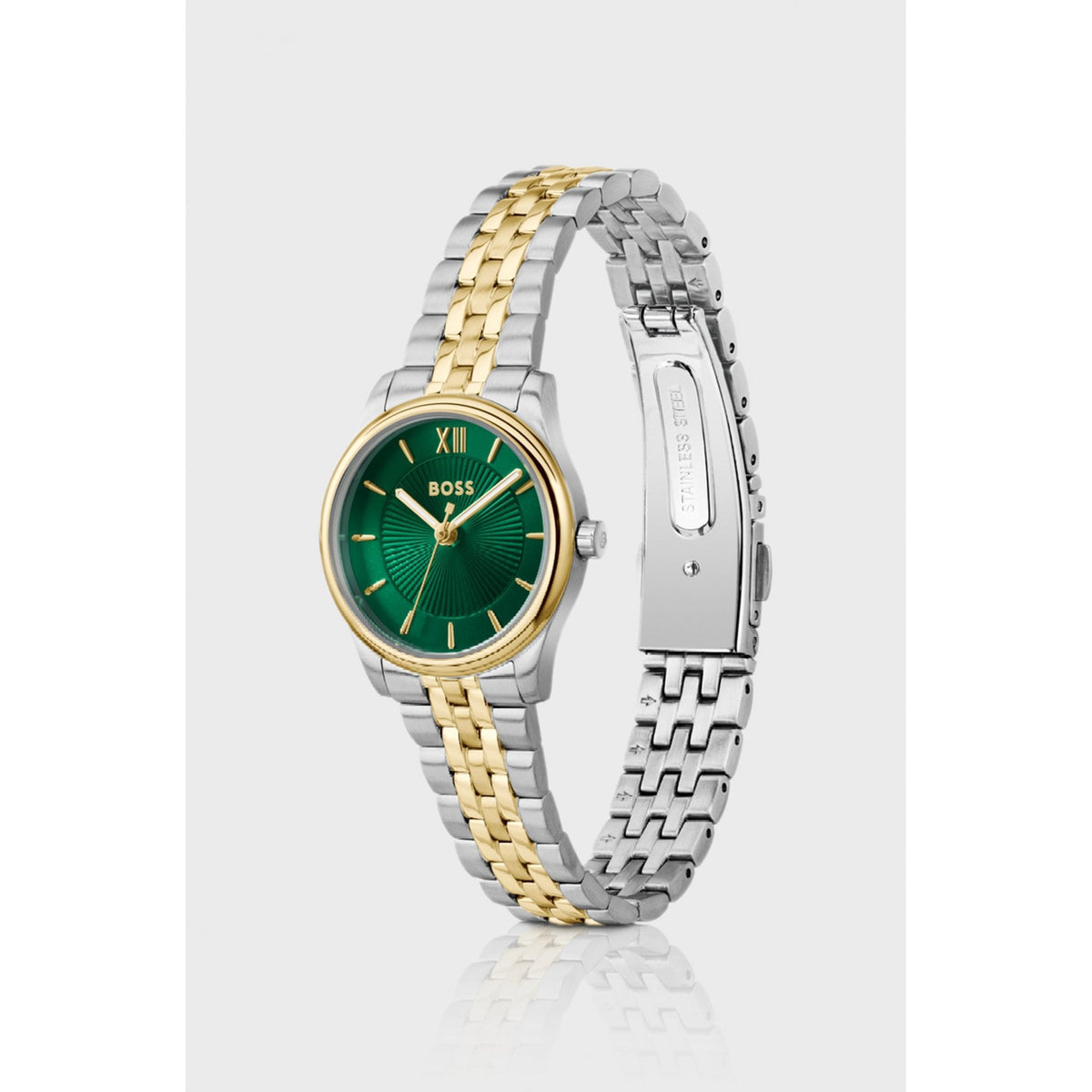 Graceful Mina Two-Tone Sunburst Pattern Dial Watch