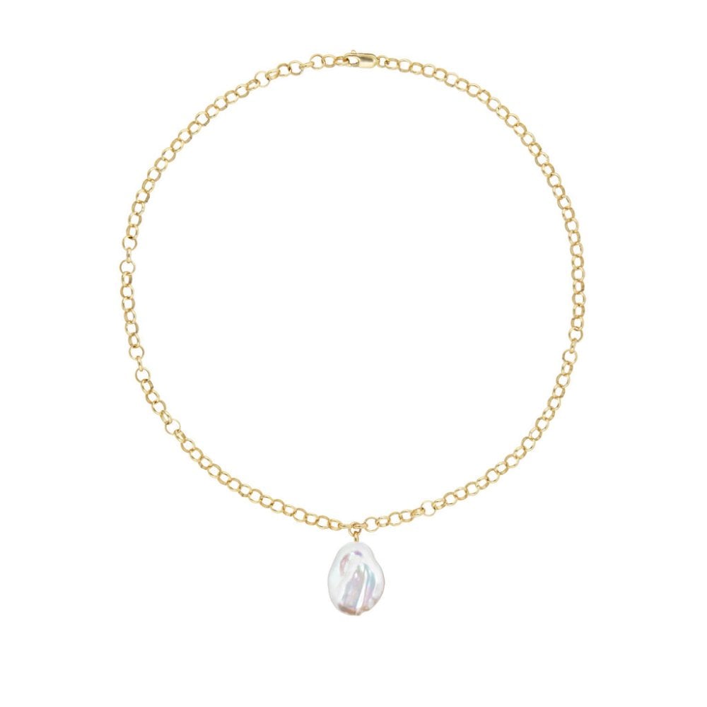 AELIA Flat Baroque Pearl Necklace - 14ct Gold Filled