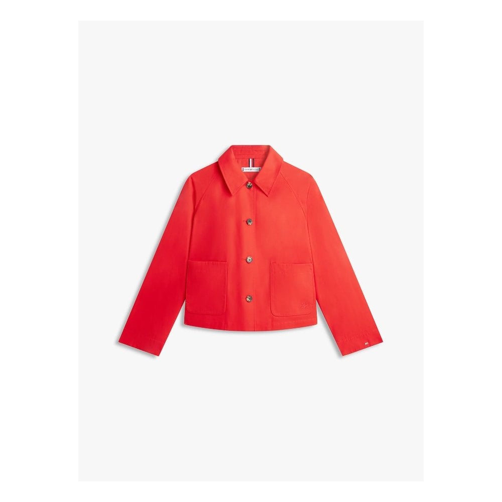 Water Repellent Collared Relaxed Short Jacket