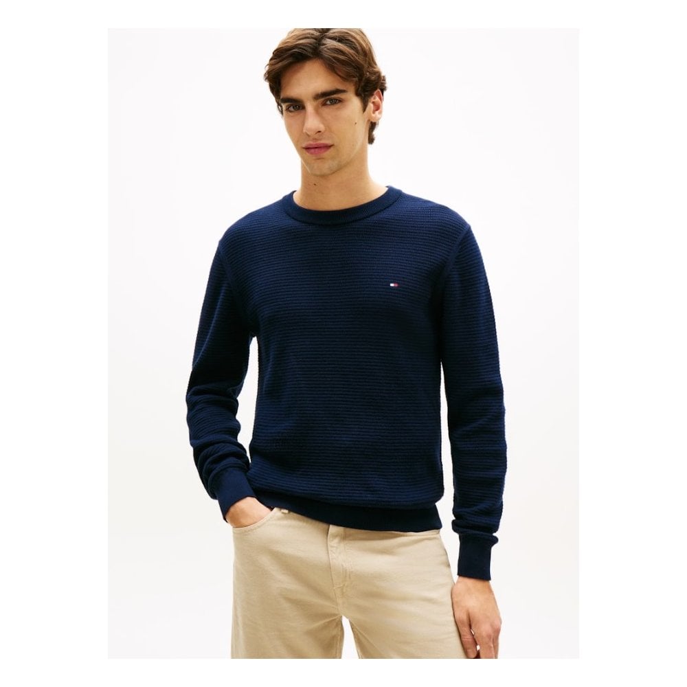 Textured Knit Crew Neck Jumper