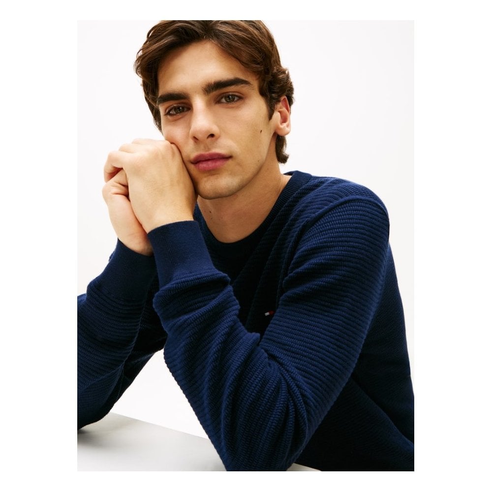 Textured Knit Crew Neck Jumper
