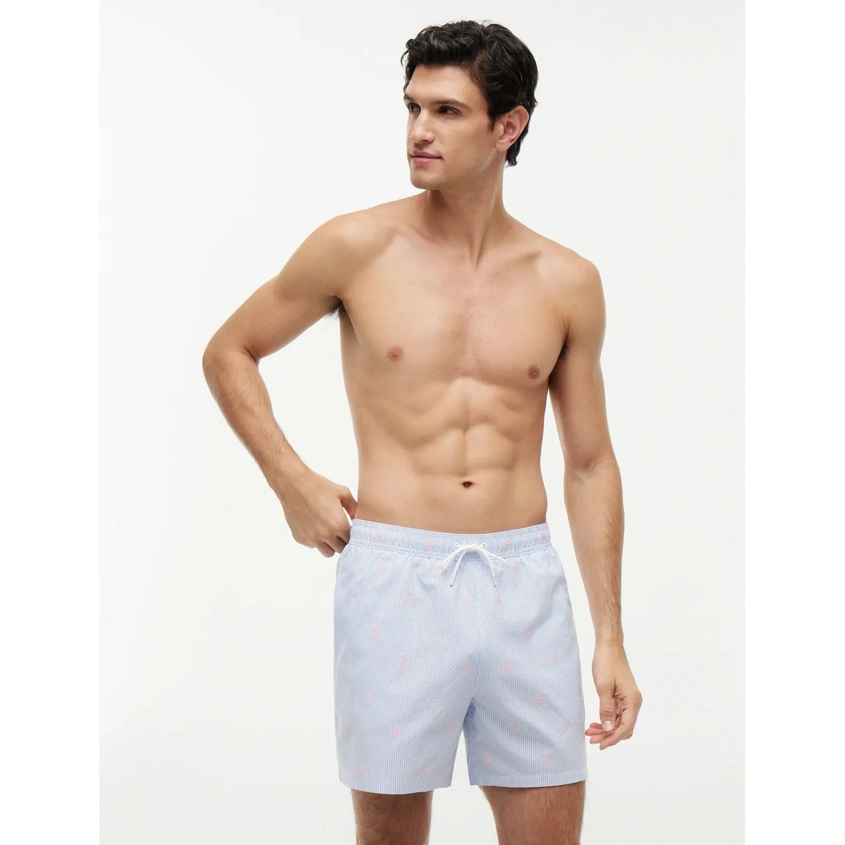 Mid Length Drawstring Swim Shorts