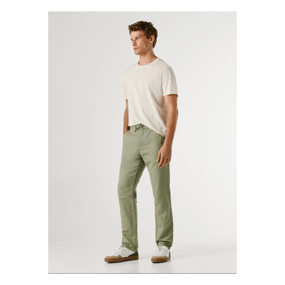Pull On Comfort Linen Chino Trousers