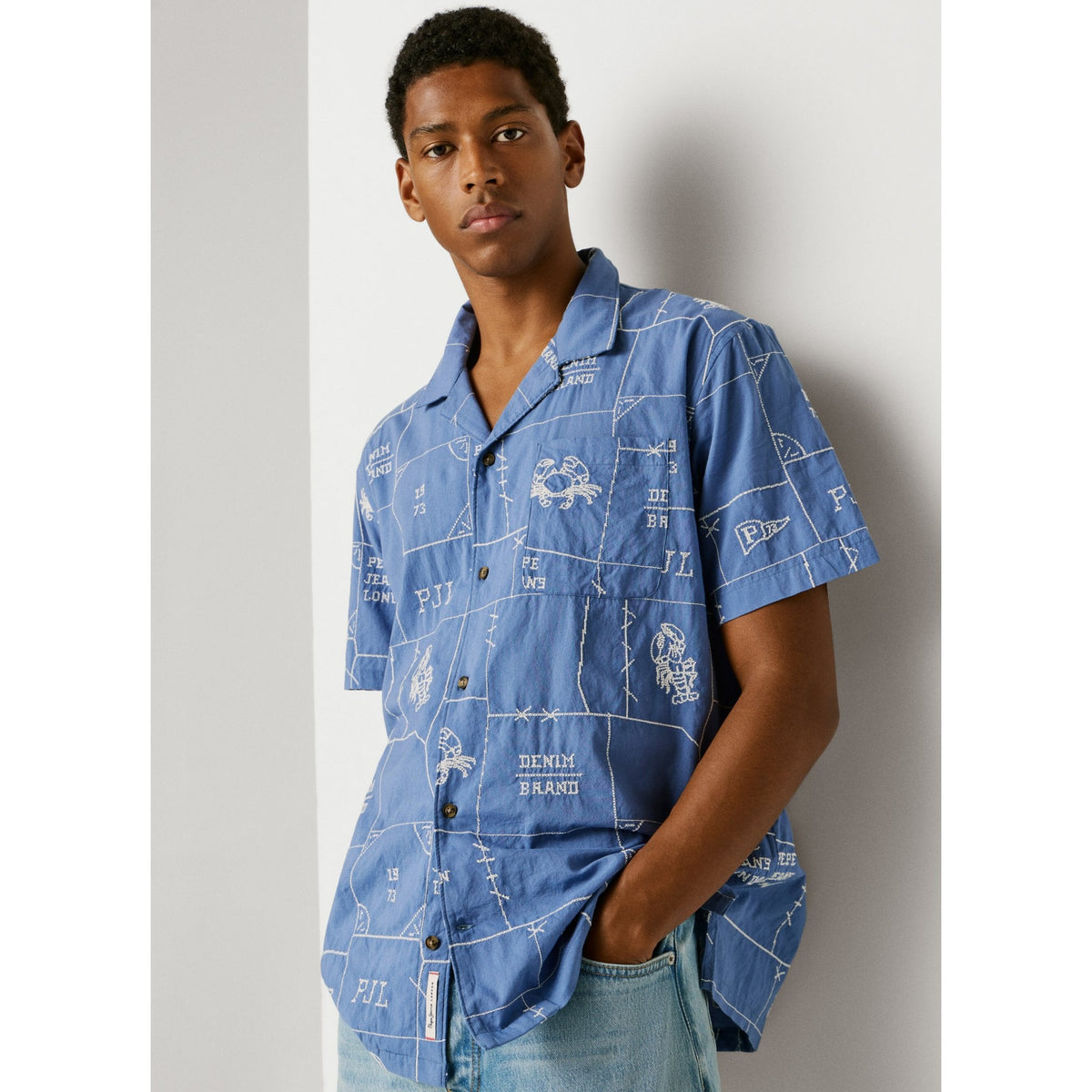 Perot Cuban Collar Short Sleeve Poplin Shirt