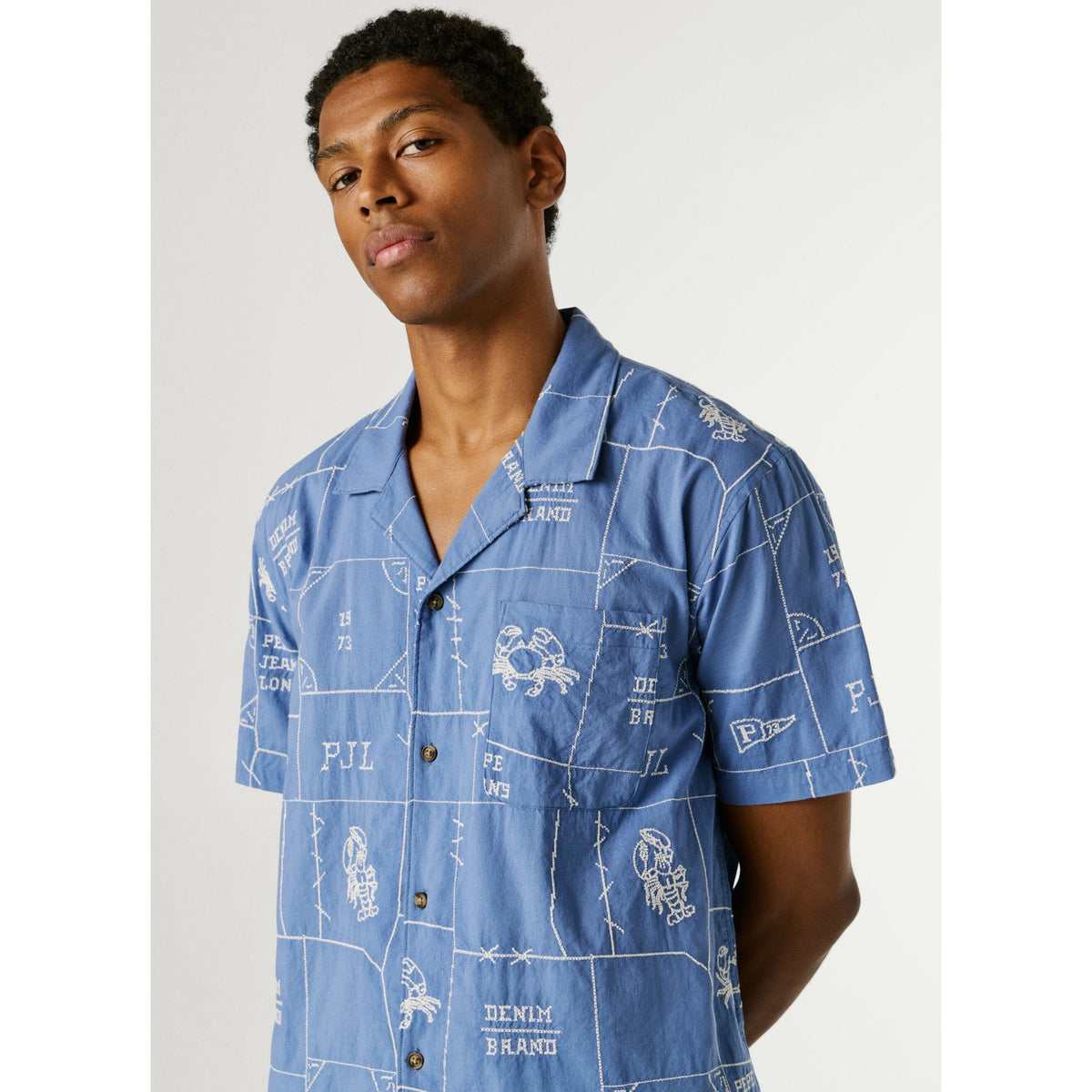 Perot Cuban Collar Short Sleeve Poplin Shirt