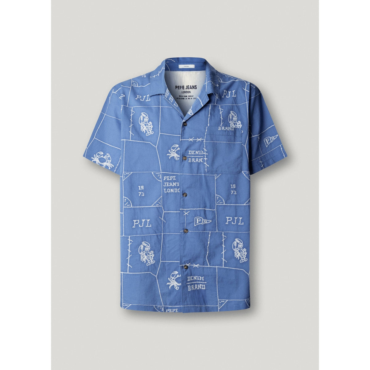 Perot Cuban Collar Short Sleeve Poplin Shirt