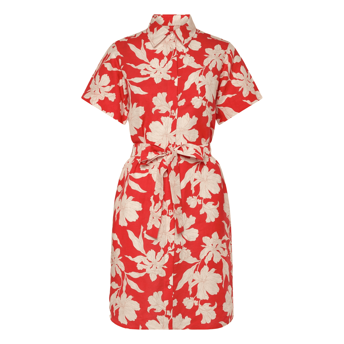 Floral Linen Shirt Dress