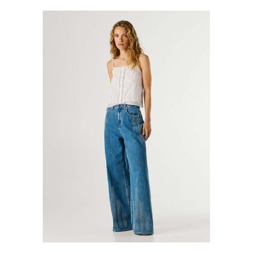 Jaimy Ikat High Waist Wide Fit Jeans