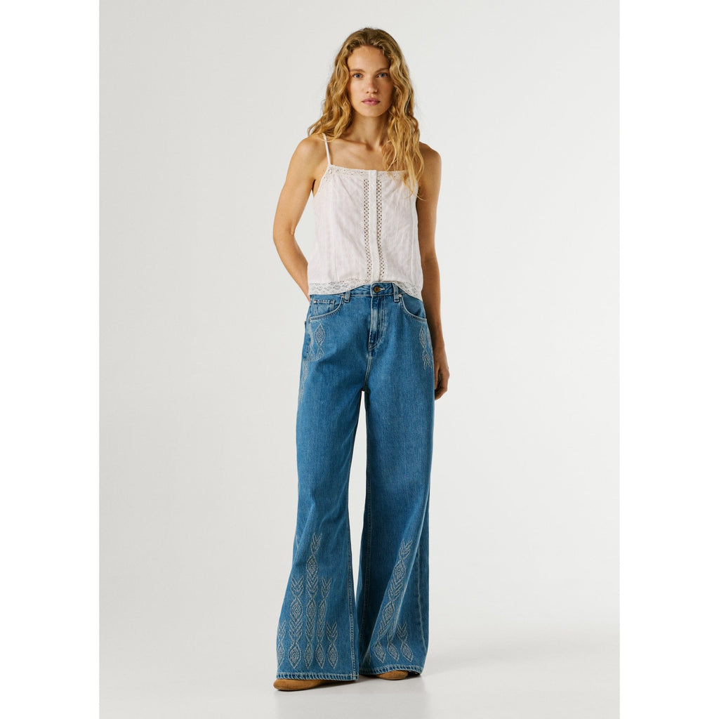 Jaimy Ikat High Waist Wide Fit Jeans