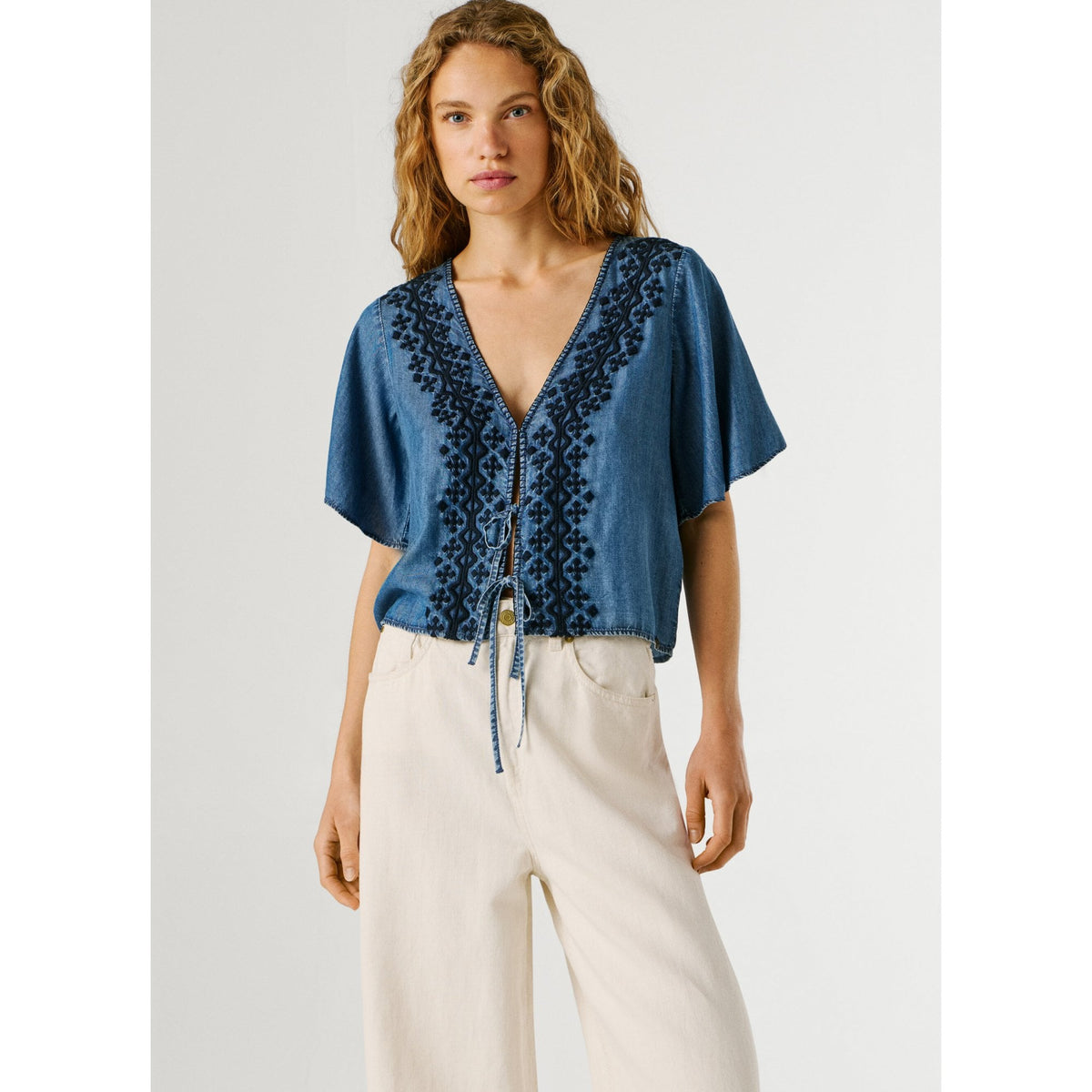 Cleo Embroidered Tencel Blouse