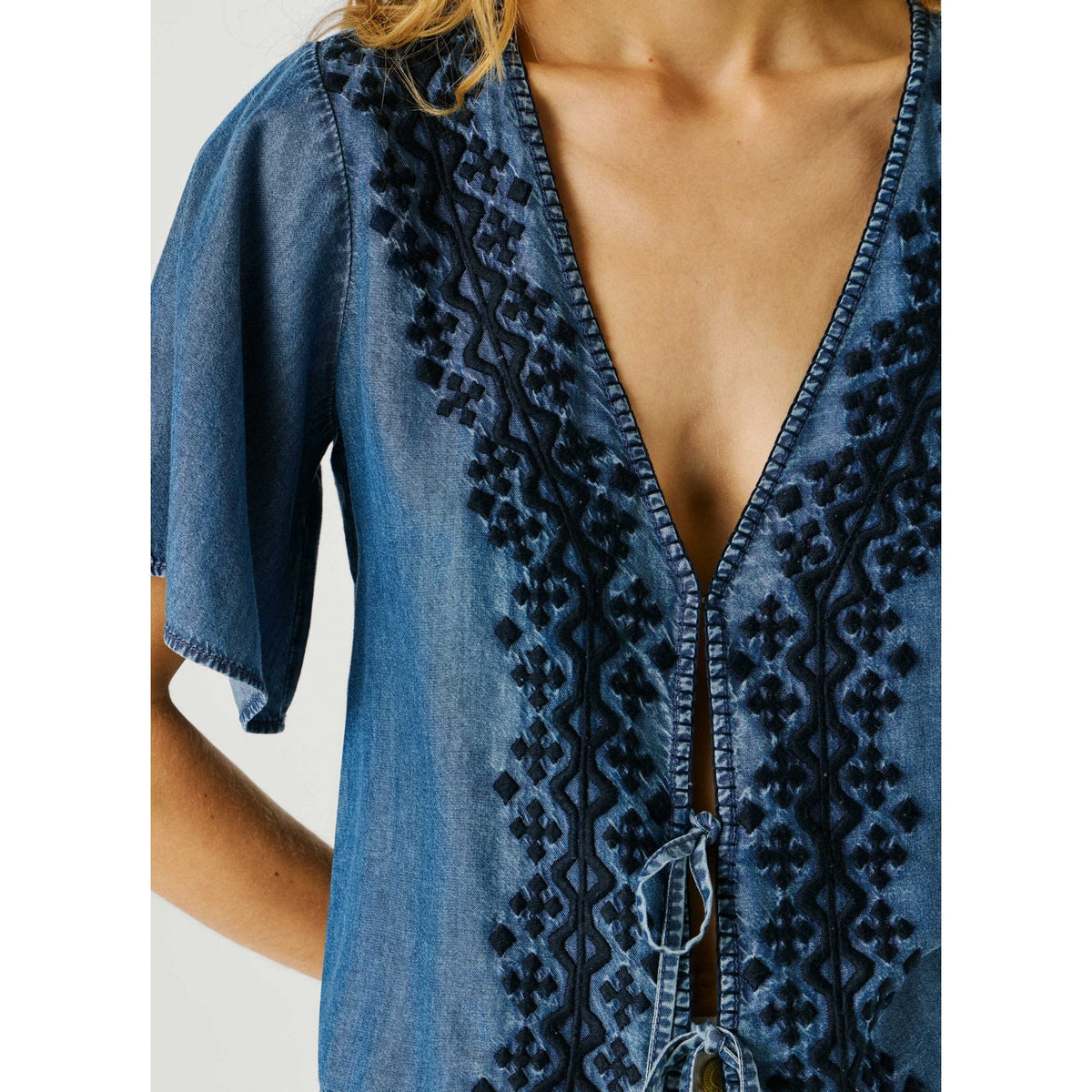 Cleo Embroidered Tencel Blouse