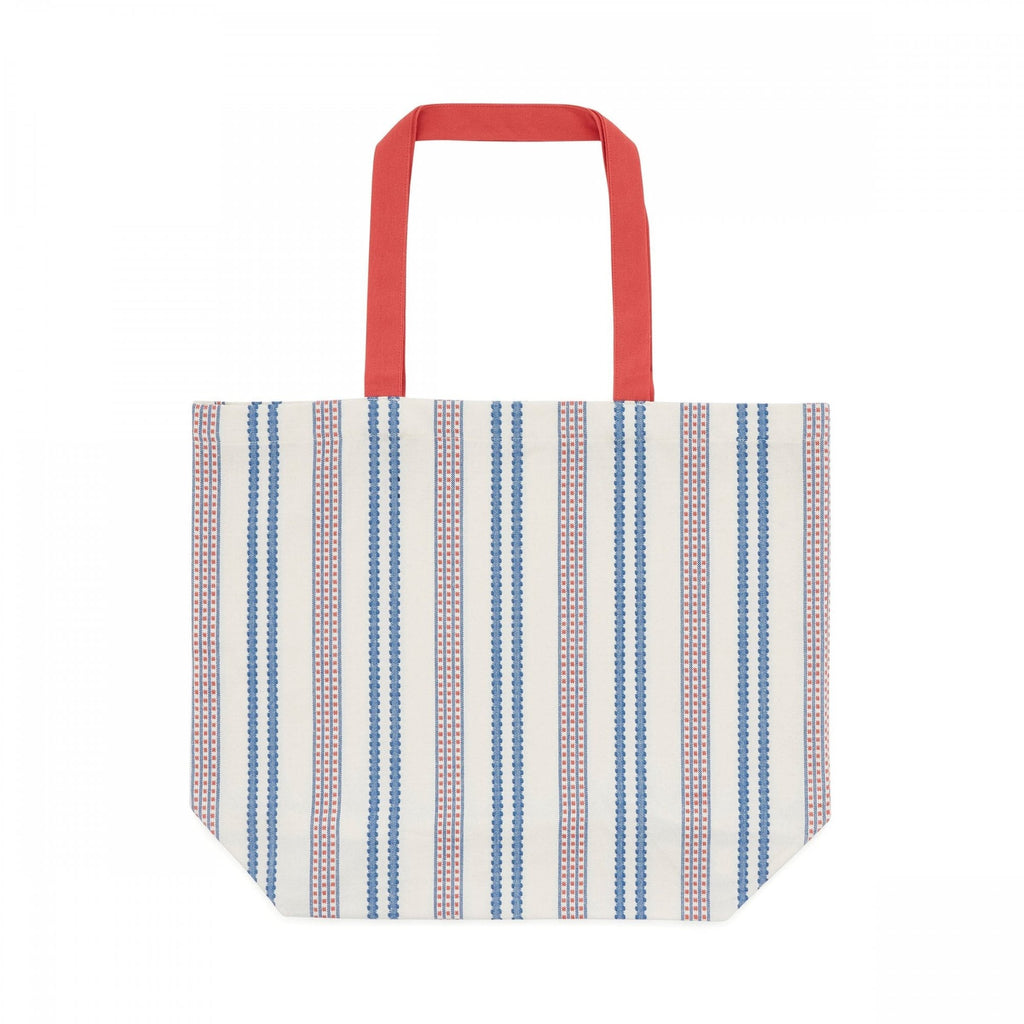 Ticking Stripe Woven Tote Bag