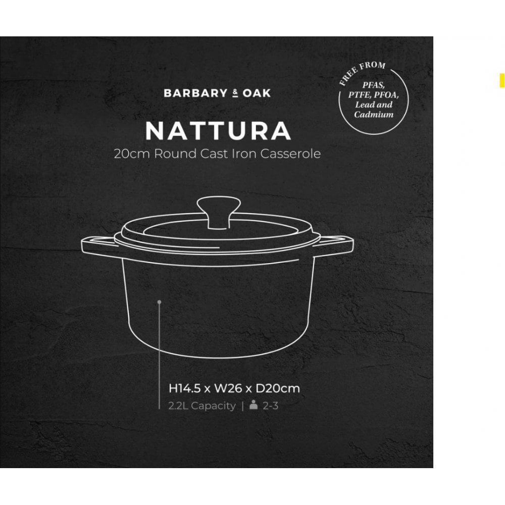 Nattura Cast Iron Round Casserole