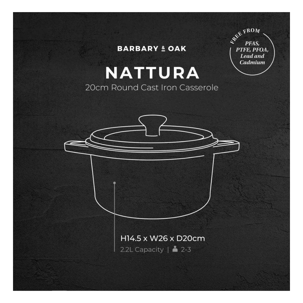 Nattura Cast Iron Round Casserole
