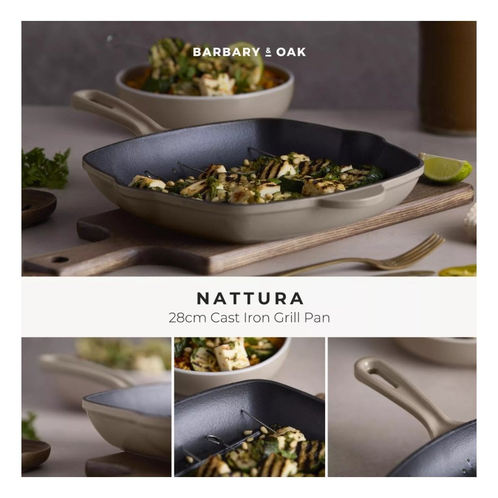 Nattura Cast Iron Grill Pan 28cm