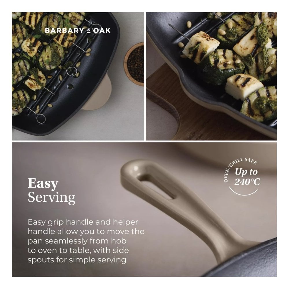 Nattura Cast Iron Grill Pan 28cm