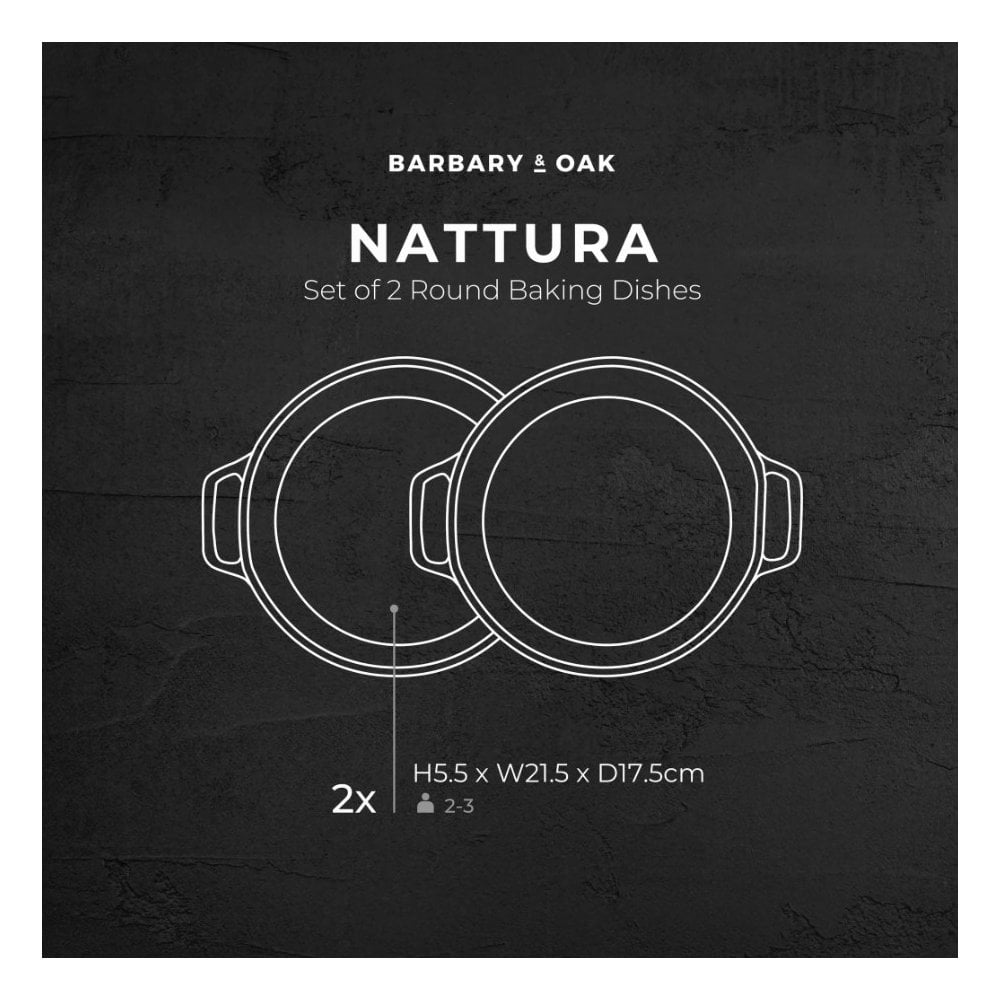 Nattura Round Baking Dishes - Set of 2