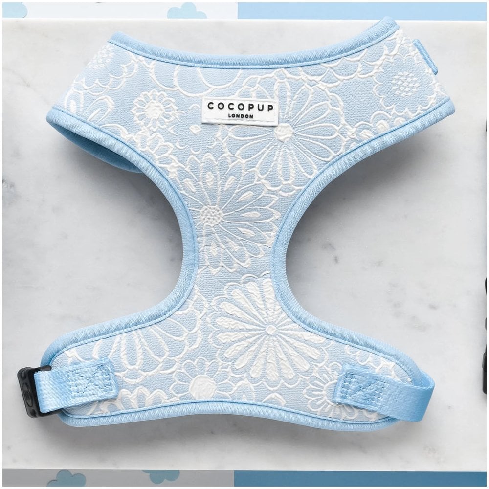 Luxe Baby Blue Flower Adjustable Dog Harness