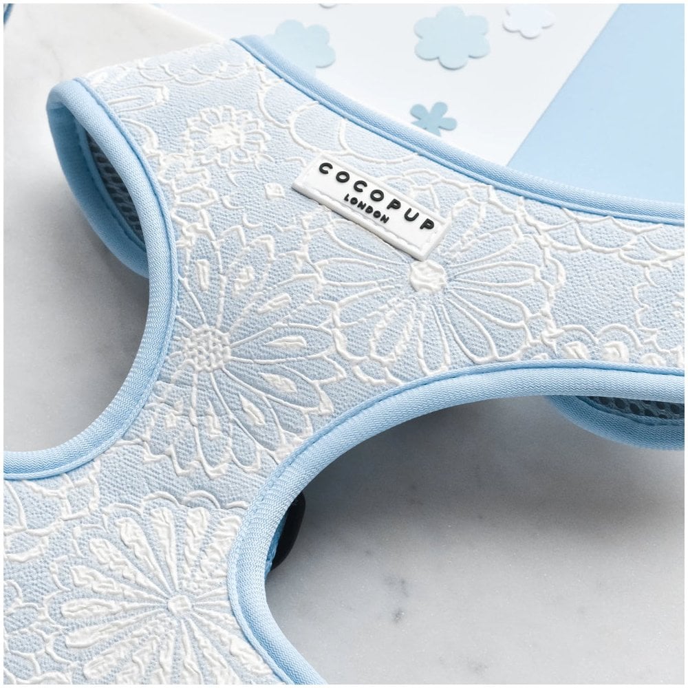 Luxe Baby Blue Flower Adjustable Dog Harness