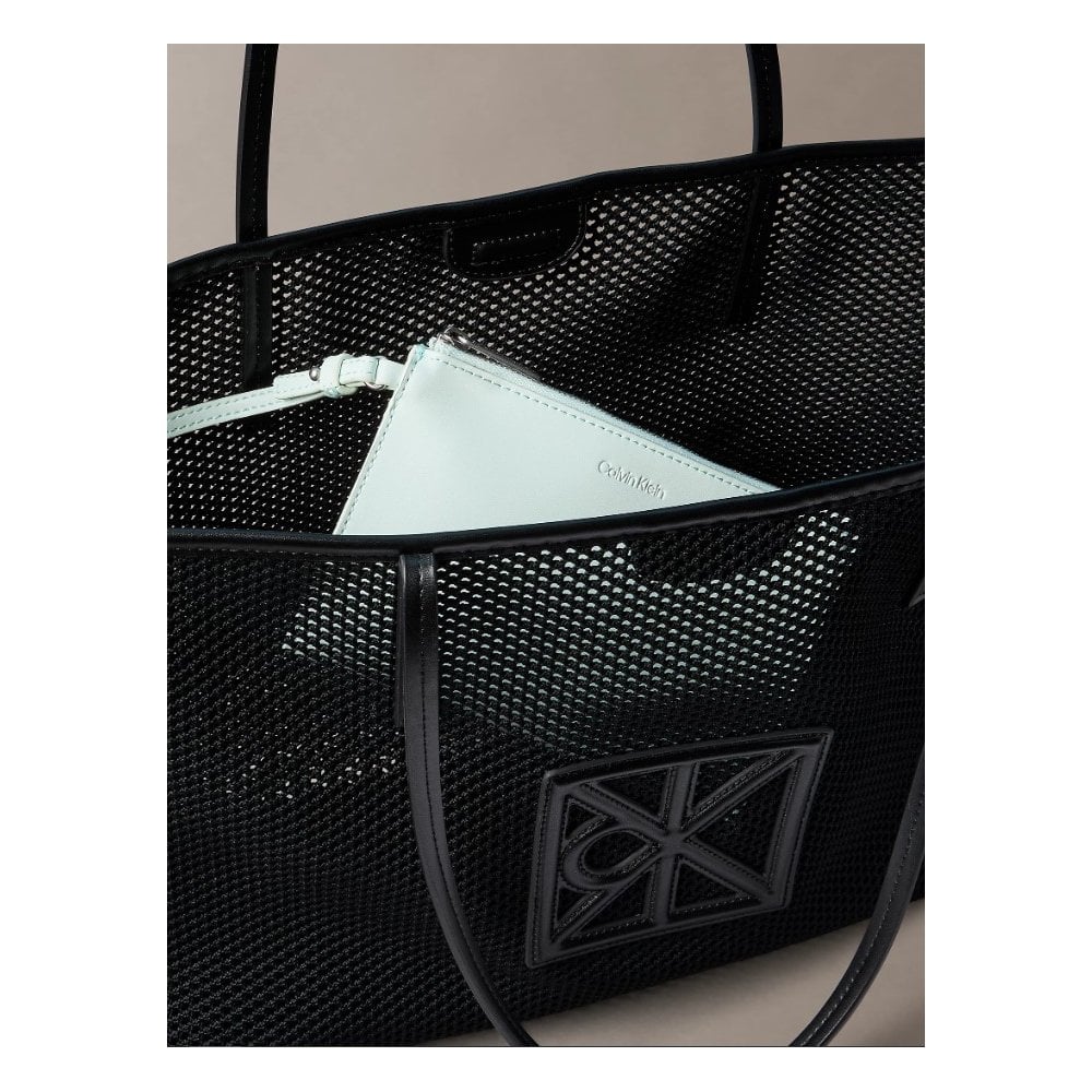 Emblem Logo Mesh Tote Bag