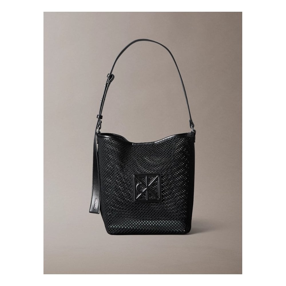 Emblem Logo Mesh Bucket Bag