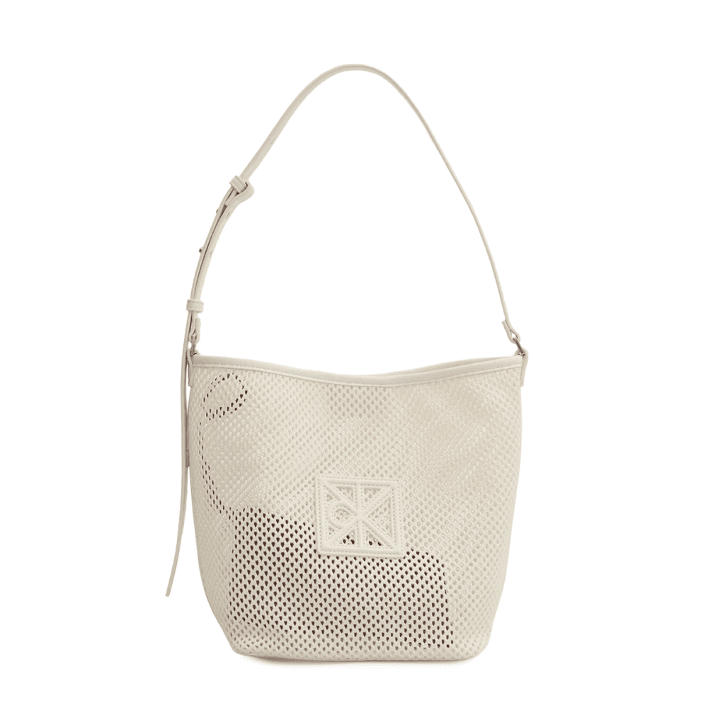 Emblem Logo Mesh Bucket Bag