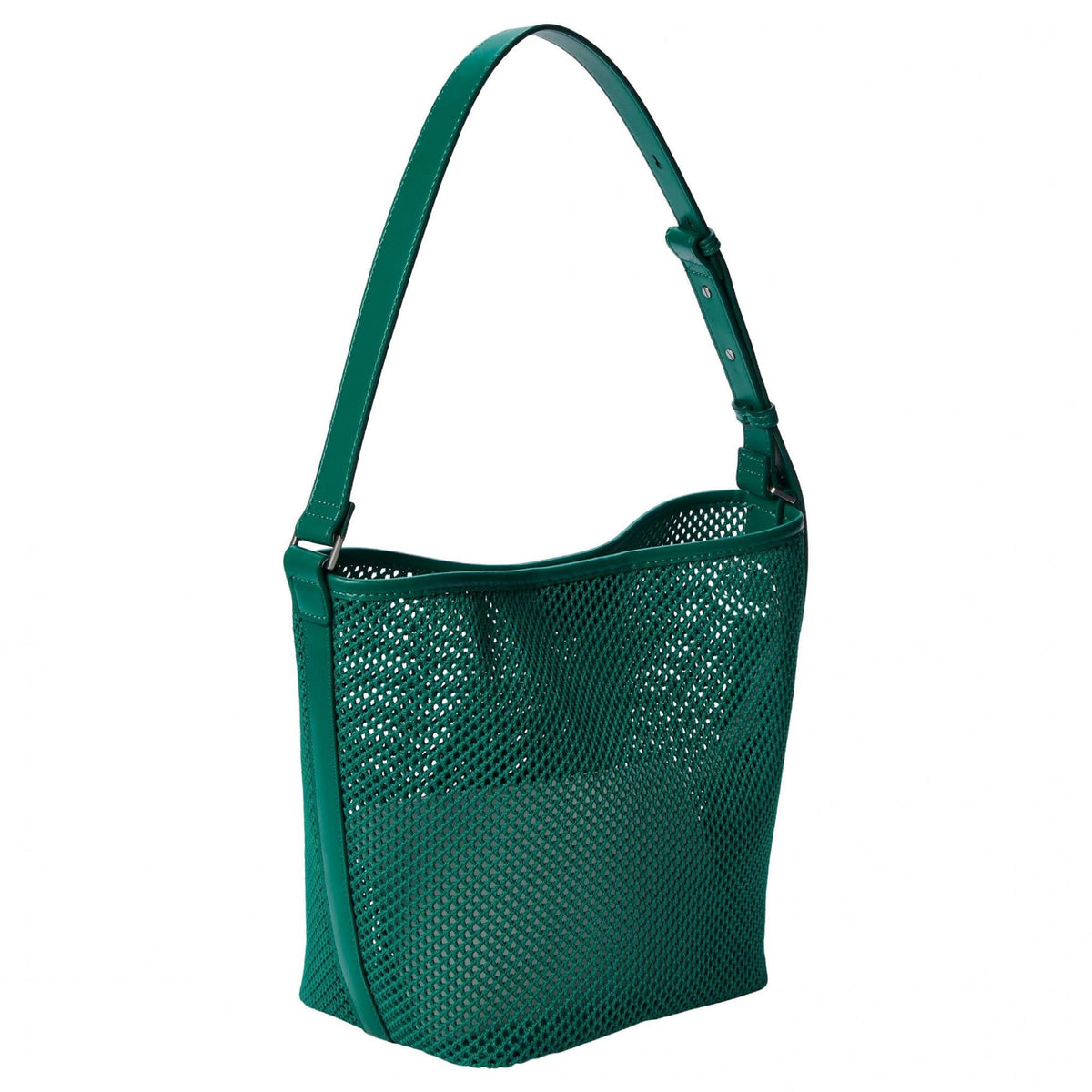 Emblem Logo Mesh Bucket Bag