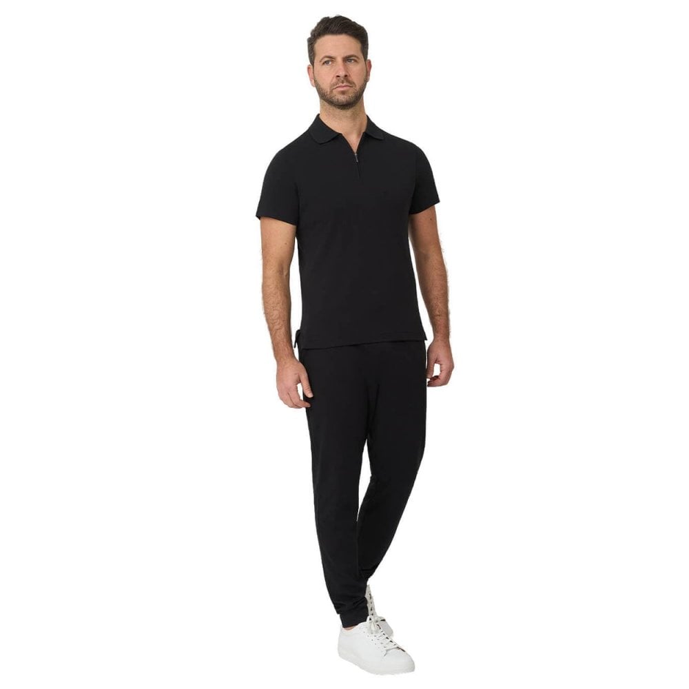 Zip Neck Interlock Polo Shirt