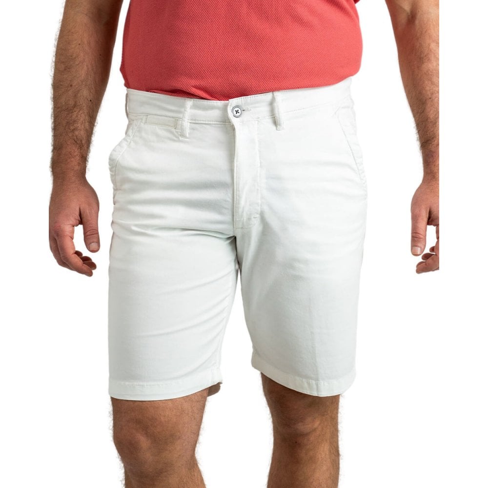 Garment Dyed Stretch Cotton Twill Shorts