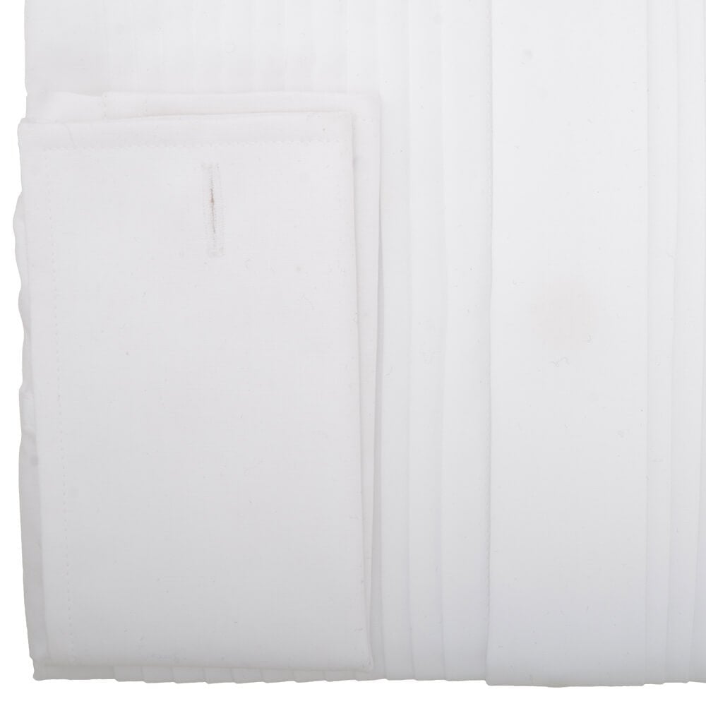 Tailored Fit White Pleated-front Wing Collar Non Iron Dress Shirt