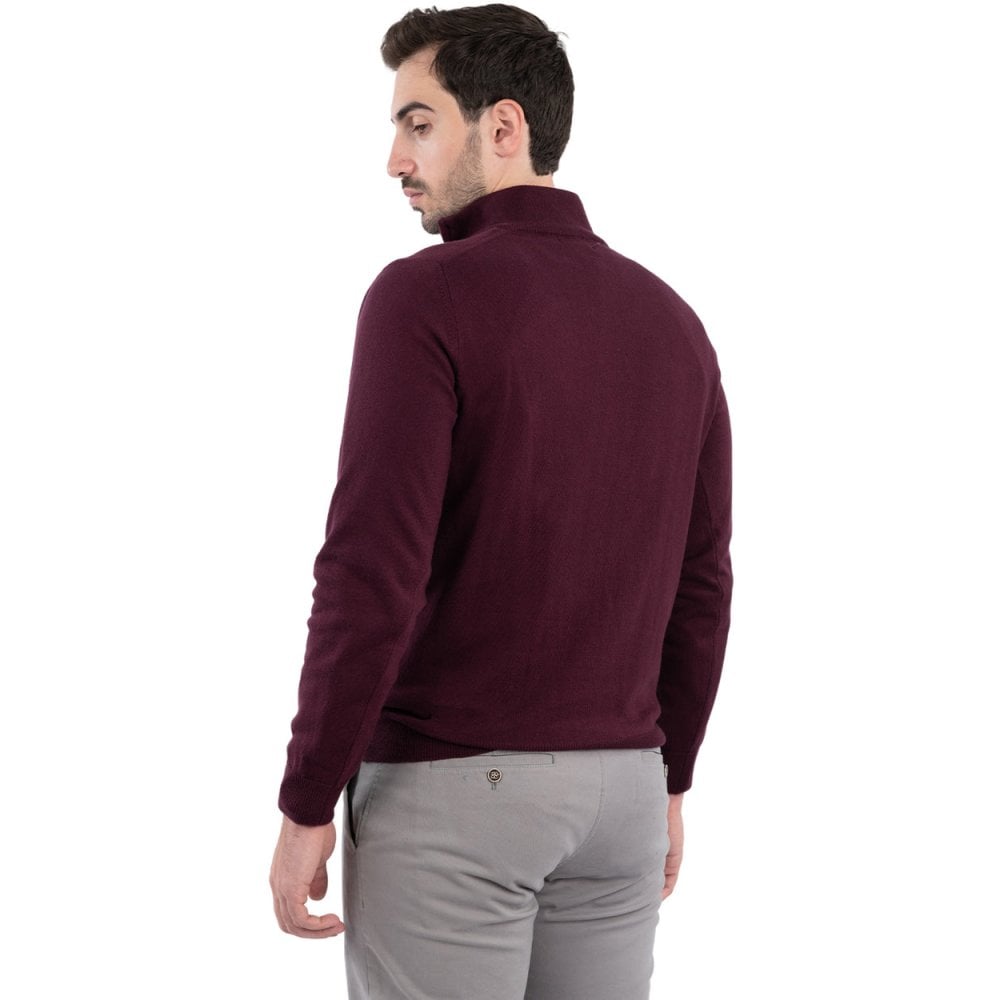 Cotton Cashmere Zip Neck Jumper