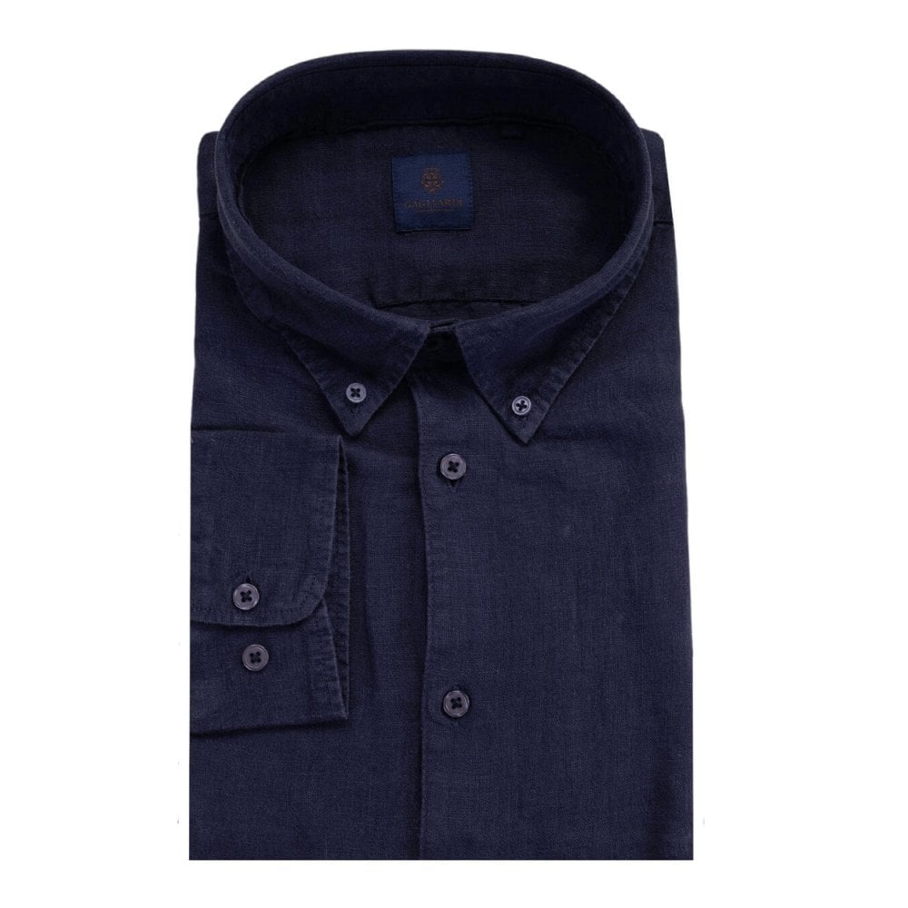 Garment Dyed Linen Button Down Shirt